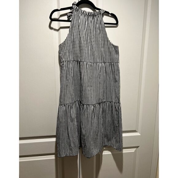 Maggy London Gingham Tied Tiered Halter Dress - Picture 4 of 5